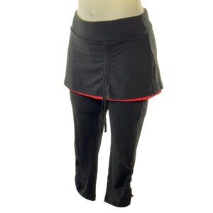 ALEX + ABBY Women's Black and Coral Exercise Pants Workout Running Gear Size S